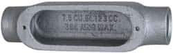 Cooper Crouse-Hinds - Form 5, C Body, 3/4" Trade, Rigid Malleable Iron Conduit Body - Oval, 6" OAL, 7-1/2 cc Capacity, Gray - Top Tool & Supply