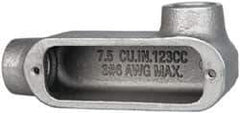 Cooper Crouse-Hinds - Form 5, LR Body, 3/4" Trade, Rigid Malleable Iron Conduit Body - Oval, 5.37" OAL, 7-1/2 cc Capacity, Gray - Top Tool & Supply