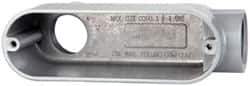 Cooper Crouse-Hinds - Form 5, LB Body, 1" Trade, IMC, Rigid Aluminum Conduit Body - Oval/Rectangle, 5.79" OAL, 12.2 cc Capacity, Silver - Top Tool & Supply