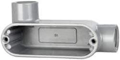 Cooper Crouse-Hinds - Form 5, LL Body, 1/2" Trade, IMC, Rigid Aluminum Conduit Body - Oval/Rectangle, 4.4" OAL, 4.35 cc Capacity, Silver - Top Tool & Supply