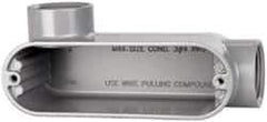 Cooper Crouse-Hinds - Form 5, LL Body, 1" Trade, IMC, Rigid Aluminum Conduit Body - Oval/Rectangle, 5.94" OAL, 12.2 cc Capacity, Silver - Top Tool & Supply