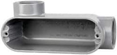 Cooper Crouse-Hinds - Form 5, LL Body, 1-1/2" Trade, IMC, Rigid Aluminum Conduit Body - Oval/Rectangle, 7.87" OAL, 35.8 cc Capacity, Silver - Top Tool & Supply