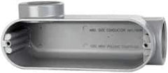 Cooper Crouse-Hinds - Form 5, LL Body, 2" Trade, IMC, Rigid Aluminum Conduit Body - Oval/Rectangle, 10.2" OAL, 69.7 cc Capacity, Silver - Top Tool & Supply