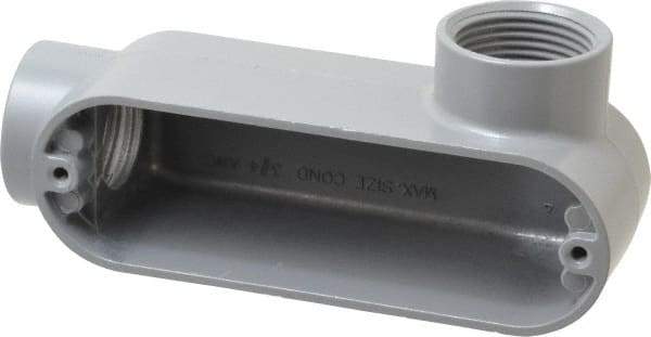 Cooper Crouse-Hinds - Form 5, LR Body, 1" Trade, IMC, Rigid Aluminum Conduit Body - Oval/Rectangle, 5.94" OAL, 12.2 cc Capacity, Silver - Top Tool & Supply