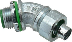 Cooper Crouse-Hinds - 3/8" Trade, Malleable Iron Threaded Angled Liquidtight Conduit Connector - Insulated - Top Tool & Supply