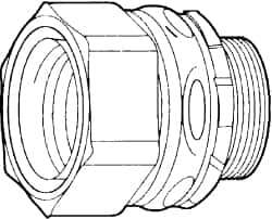 Cooper Crouse-Hinds - 4" Trade, Malleable Iron Threaded Straight Liquidtight Conduit Connector - Noninsulated - Top Tool & Supply