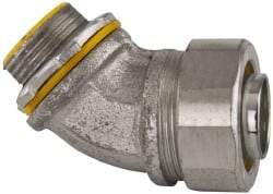 Cooper Crouse-Hinds - 1" Trade, Malleable Iron Threaded Angled Liquidtight Conduit Connector - Insulated - Top Tool & Supply