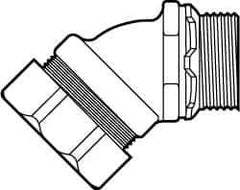 Cooper Crouse-Hinds - 1" Trade, Malleable Iron Threaded Angled Liquidtight Conduit Connector - Noninsulated - Top Tool & Supply