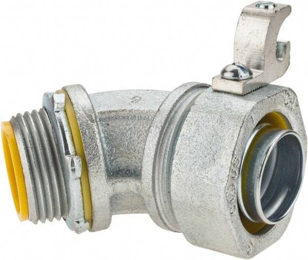 Cooper Crouse-Hinds - 1" Trade, Malleable Iron Threaded Angled Liquidtight Conduit Connector - Insulated - Top Tool & Supply