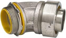 Cooper Crouse-Hinds - 1-1/2" Trade, Malleable Iron Threaded Angled Liquidtight Conduit Connector - Insulated - Top Tool & Supply