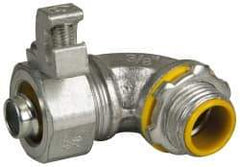 Cooper Crouse-Hinds - 3/8" Trade, Malleable Iron Threaded Angled Liquidtight Conduit Connector - Insulated - Top Tool & Supply