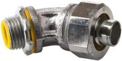 Cooper Crouse-Hinds - 1/2" Trade, Malleable Iron Threaded Angled Liquidtight Conduit Connector - Insulated - Top Tool & Supply