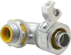 Cooper Crouse-Hinds - 1/2" Trade, Malleable Iron Threaded Angled Liquidtight Conduit Connector - Insulated - Top Tool & Supply