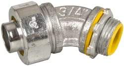 Cooper Crouse-Hinds - 3/4" Trade, Malleable Iron Threaded Angled Liquidtight Conduit Connector - Insulated - Top Tool & Supply