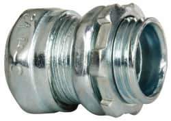 Cooper Crouse-Hinds - 1/2" Trade, Steel Compression Straight EMT Conduit Connector - Noninsulated - Top Tool & Supply