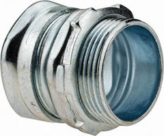 Cooper Crouse-Hinds - 1-1/4" Trade, Steel Compression Straight EMT Conduit Connector - Noninsulated - Top Tool & Supply