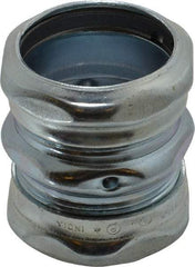 Cooper Crouse-Hinds - 1-1/2" Trade, Steel Compression EMT Conduit Coupling - Noninsulated - Top Tool & Supply