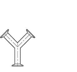 VNE - 3", Clamp Style, Sanitary Stainless Steel Pipe True Y - Tube OD Connection, Grade 316/316L - Top Tool & Supply