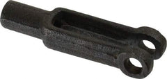 Jergens - 10-32 Thread, 7/16" Yoke Width, Carbon Steel, Tapped Yoke - 3/16" Hole Diam, 1" Hole Center to Neck, 3/8" Yoke Arm Height, 5/16" Neck Diam, 9/16" Neck Length, 1-9/16" OAL - Top Tool & Supply