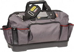 Stanley - 16 Pocket Black & Gray Polyester Tool Bag - 9-1/4" Wide x 19-1/4" Deep x 12-3/4" High - Top Tool & Supply