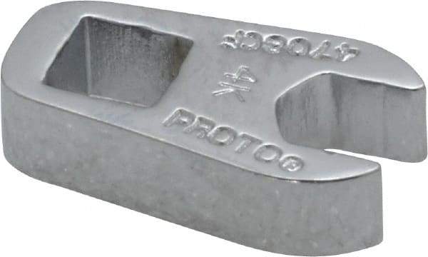 Proto - 1/4" 1/4" Drive Chrome Open End Crowfoot Wrench - 17/32" Head Diam x 1/4" Head Thickness - Top Tool & Supply