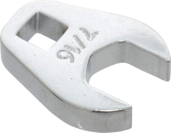 Proto - 7/16" 1/4" Drive Chrome Open End Crowfoot Wrench - 7/8" Head Diam x 1/4" Head Thickness - Top Tool & Supply