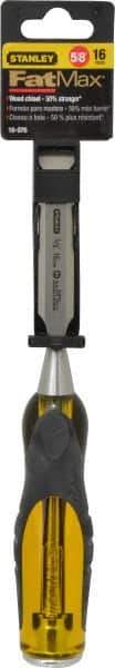 Stanley - 9" OAL x 5/8" Blade Width Wood Chisel - 5/8" Tip, Patented Bi-Material Break Resistant Handle - Top Tool & Supply