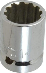 Proto - 3/4" Drive, 1" Socket, Spline Socket - 12 Points, 1-15/16" OAL - Top Tool & Supply