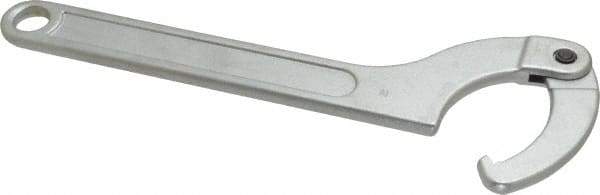 Facom - 3-5/32" to 4-23/32" Capacity, Satin Chrome Finish, Adjustable Hook Spanner Wrench - 13-37/64" OAL, 7/32" Hook Pin Height - Top Tool & Supply