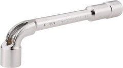 Facom - 1/2", 6 Point, Satin Chrome Coated, 90 ° Offset Socket Wrench - 152mm OAL, 19.5mm Head Thickness - Top Tool & Supply