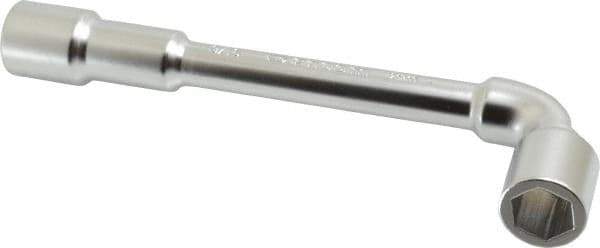 Facom - 9/16", 6 Point, Satin Chrome Coated, 90 ° Offset Socket Wrench - 169mm OAL, 22.5mm Head Thickness - Top Tool & Supply