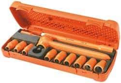 Facom - 12 Piece 1/2" Drive Socket Set - 12 Points, 8mm to 19mm Range, Metric Measurement Standard - Top Tool & Supply