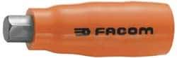 Facom - 1/4" Drive, 6mm Hex Bit Socket - 1-7/16" OAL, 9/16" Bit Length, Insulated - Top Tool & Supply