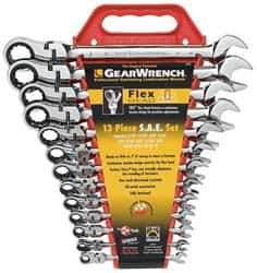 GearWrench - 13 Piece, 5/16" to 1", Combination Wrench Set - Inch Measurement Standard, Chrome Finish, Comes in Tray - Top Tool & Supply