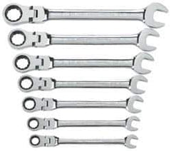 GearWrench - 7 Piece, 3/8" to 3/4", Ratcheting Combination Wrench Set - Inch Measurement Standard, Chrome Finish, Comes in Tray - Top Tool & Supply