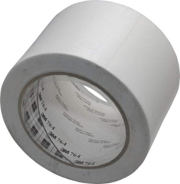 3M - White Solid Color Vinyl Tape - 3" Wide x 108' Long x 0.005" Thick, General Traffic - Top Tool & Supply