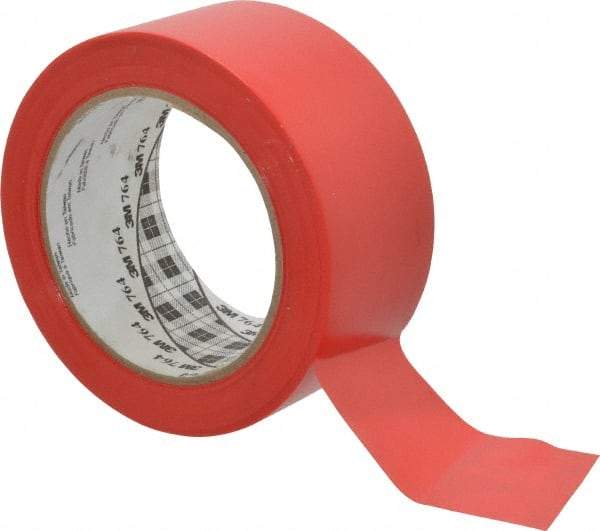 3M - Red Solid Color Vinyl Tape - 2" Wide x 108' Long x 0.005" Thick, General Traffic - Top Tool & Supply