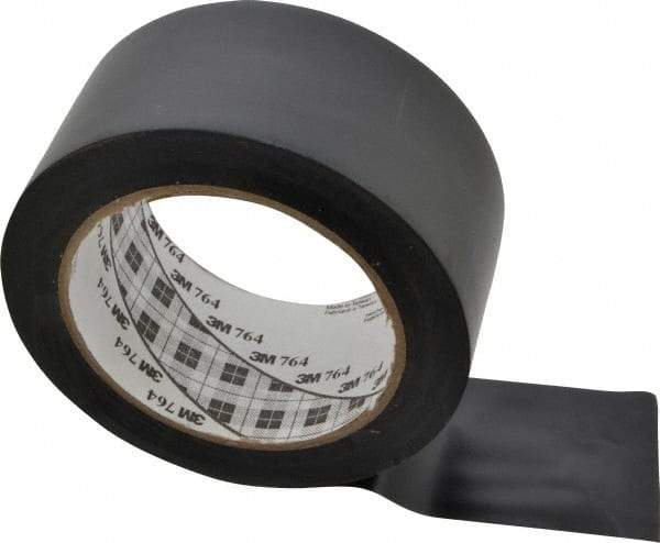 3M - Black Solid Color Vinyl Tape - 2" Wide x 108' Long x 0.005" Thick, General Traffic - Top Tool & Supply