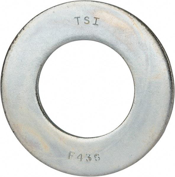 Value Collection - 1-3/4" Screw, Grade 8 Alloy Steel SAE Flat Washer - 1-7/8" ID x 3-3/8" OD, 0.196" Thick, Zinc-Plated Finish - Top Tool & Supply