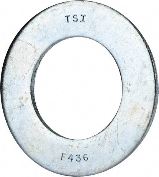 Value Collection - 2" Screw, Grade 8 Alloy Steel SAE Flat Washer - 2-1/8" ID x 3-3/4" OD, 0.196" Thick, Zinc-Plated Finish - Top Tool & Supply