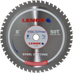 Lenox - 8" Diam, 5/8" Arbor Hole Diam, 50 Tooth Wet & Dry Cut Saw Blade - Titanium Carbide-Tipped, General Purpose Action, Standard Round Arbor - Top Tool & Supply