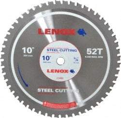 Lenox - 10" Diam, 5/8" Arbor Hole Diam, 52 Tooth Wet & Dry Cut Saw Blade - Titanium Carbide-Tipped, General Purpose Action, Standard Round Arbor - Top Tool & Supply