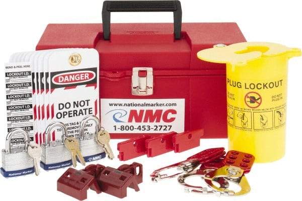 NMC - 40 Piece Electrical Lockout Kit - Keyed Differently, Comes in Tool Box - Top Tool & Supply