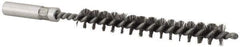 Value Collection - 5/16" Diam Helical Steel Tube Brush - 0.006" Filament Diam, 2-3/8" Brush Length, 4" OAL, 3/16-24 Female Shank - Top Tool & Supply