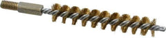 Value Collection - 5/8" Diam Helical Brass Tube Brush - 0.005" Filament Diam, 3-1/2" Brush Length, 5-1/2" OAL, 5/16-18 Male Shank - Top Tool & Supply