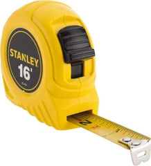 Stanley - 16' x 3/4" Yellow Blade Tape Measure - 1/32 & 1/16" Graduation, Inch Graduation Style, Yellow Case - Top Tool & Supply