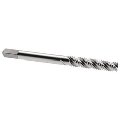 Interstate - 1/4-28 UNF 3 Flute 3B Bottoming Spiral Flute Tap - High Speed Steel, Bright Finish, 2-1/2" OAL, Right Hand Flute, Right Hand Thread, H3 - Top Tool & Supply