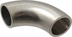 VNE - 3/4", Unpolished Style, Sanitary Stainless Steel Pipe 90° Elbow - Butt Weld x Butt Weld Connection, Grade 316L - Top Tool & Supply