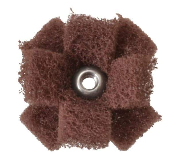 Merit Abrasives - 1-1/2" Diam Medium Density Cross Buff - 2 Plys, 8-32 Thread, Very Fine Grade, 23,000 Max RPM - Top Tool & Supply