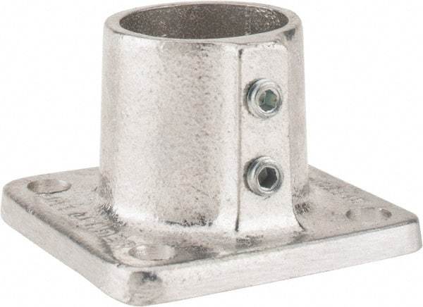 Hollaender - 1-1/4" Pipe, Base Flange, Aluminum Alloy Flange Pipe Rail Fitting - Bright Finish - Top Tool & Supply